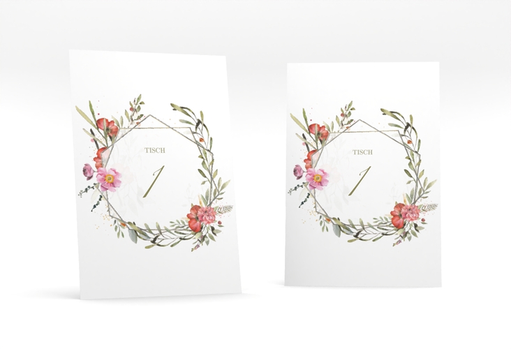 Tischnummer Hochzeit Sommergarten Tischaufsteller weiss silber