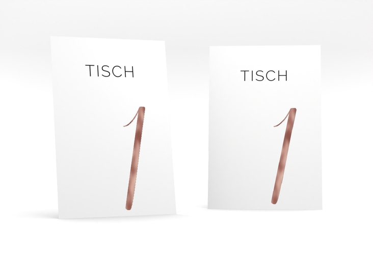 Tischnummer Hochzeit Eheschließung Tischaufsteller weiss rosegold