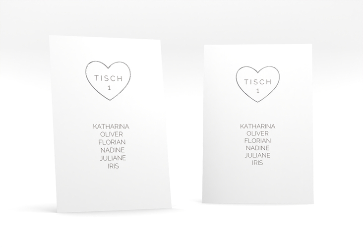Tischaufsteller Hochzeit Lebenstraum Tischaufsteller weiss silber