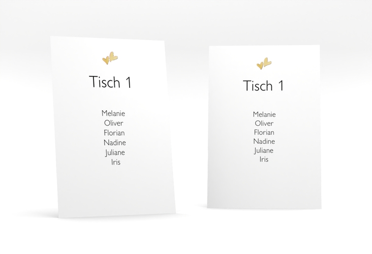 Tischaufsteller Hochzeit Twohearts Tischaufsteller beige gold