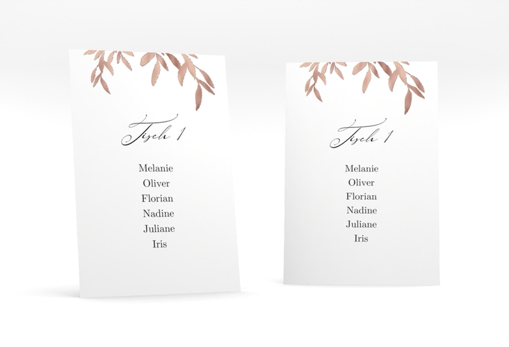 Tischaufsteller Hochzeit Demure Tischaufsteller weiss rosegold