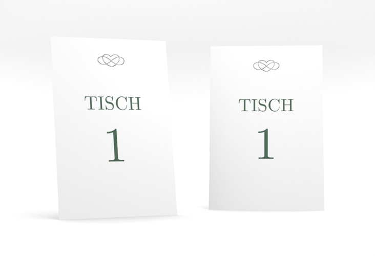 Tischnummer Hochzeit Infinity Tischaufsteller gruen silber