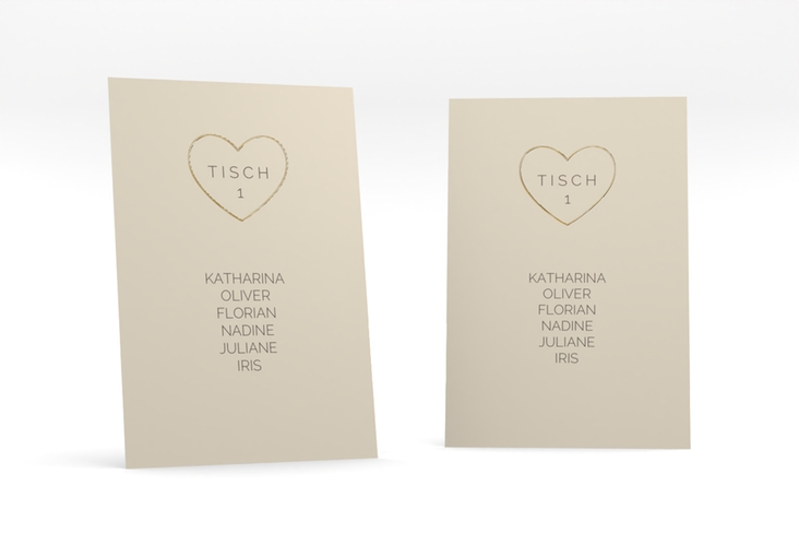 Tischaufsteller Hochzeit Lebenstraum Tischaufsteller beige gold