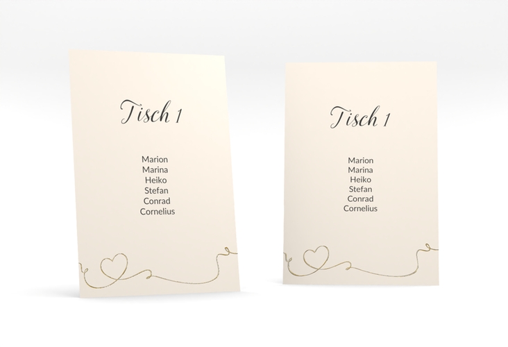 Tischaufsteller Hochzeit Dolce Tischaufsteller beige gold