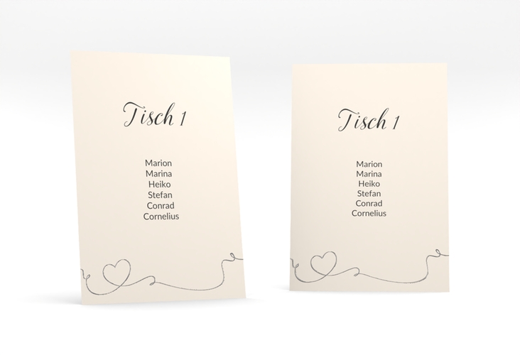 Tischaufsteller Hochzeit Dolce Tischaufsteller beige silber