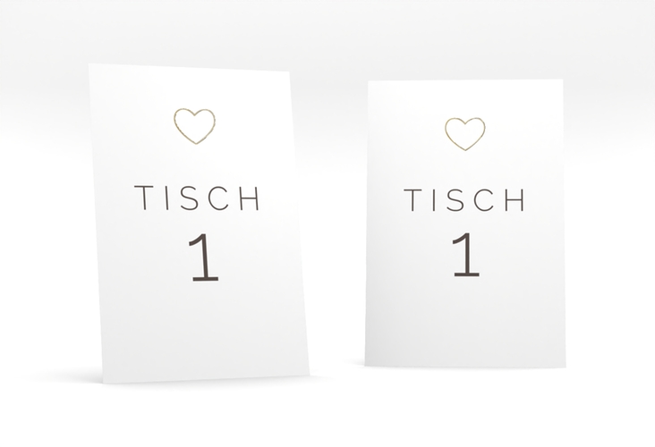 Tischnummer Hochzeit Lebenstraum Tischaufsteller weiss gold