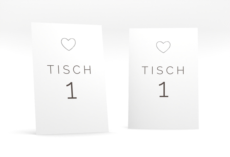 Tischnummer Hochzeit Lebenstraum Tischaufsteller weiss silber