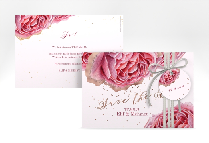 Save the Date-Karte Cherie A6 Karte quer gold rosegold