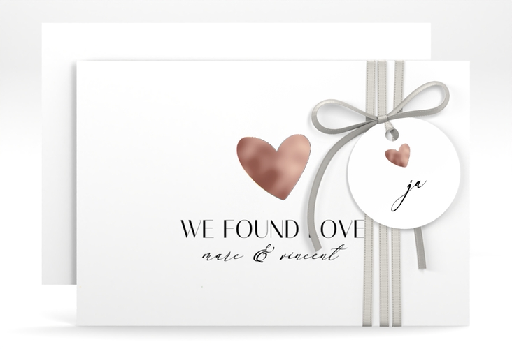 Save the Date-Karte Liebesbote A6 Karte quer bunt rosegold
