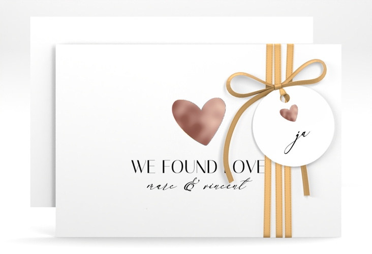 Save the Date-Karte Liebesbote A6 Karte quer bunt rosegold