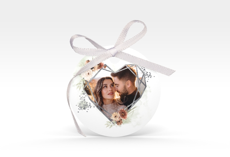 Geschenkanhänger Hochzeit Odeur Geschenkanhänger, rund silber