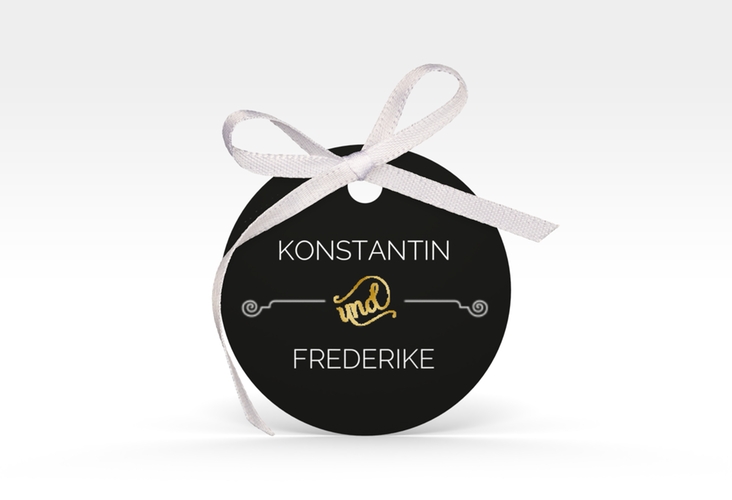 Geschenkanhänger Hochzeit Bones Geschenkanhänger, rund gold