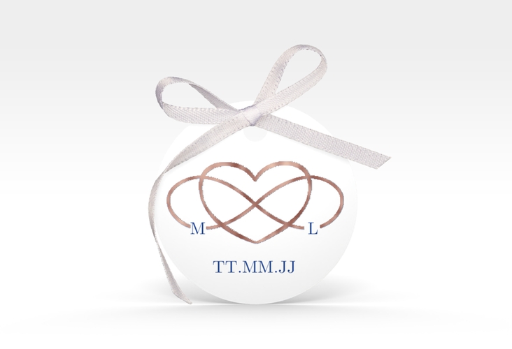 Geschenkanhänger Hochzeit Infinity Geschenkanhänger, rund rosegold