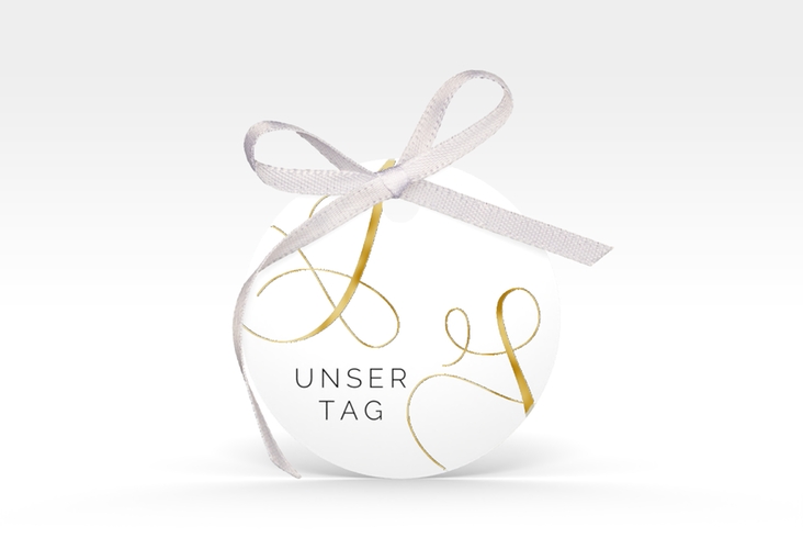 Geschenkanhänger Hochzeit Eheschließung Geschenkanhänger, rund gold