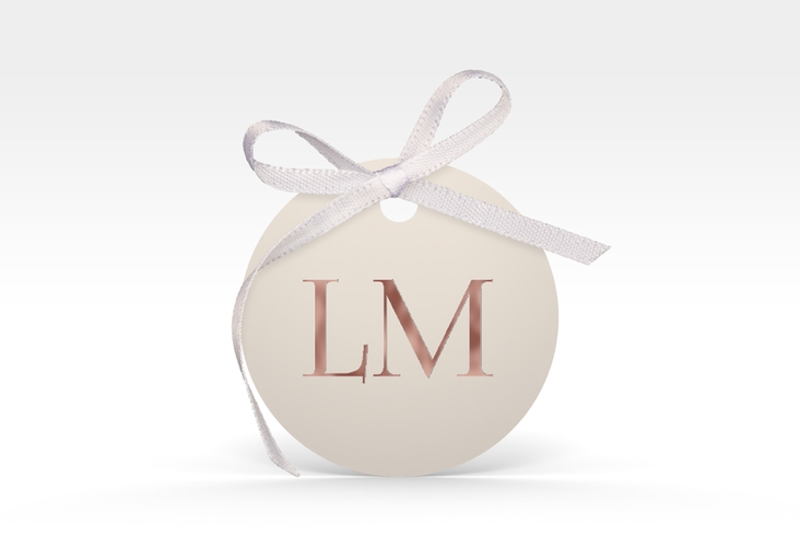 Geschenkanhänger Hochzeit Monogramm Geschenkanhänger, rund rosegold