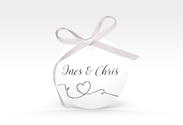 Geschenkanhänger Hochzeit Dolce Geschenkanhänger, rund silber