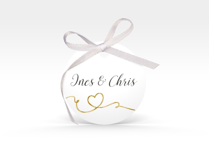 Geschenkanhänger Hochzeit Dolce Geschenkanhänger, rund gold