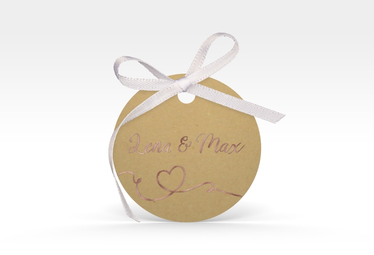 Geschenkanhänger Hochzeit Herzensbund Geschenkanhänger, rund rosegold