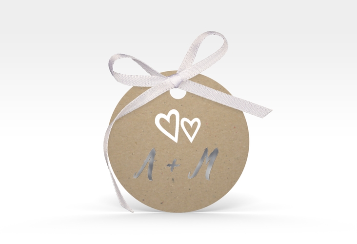 Geschenkanhänger Hochzeit Icons Geschenkanhänger, rund silber
