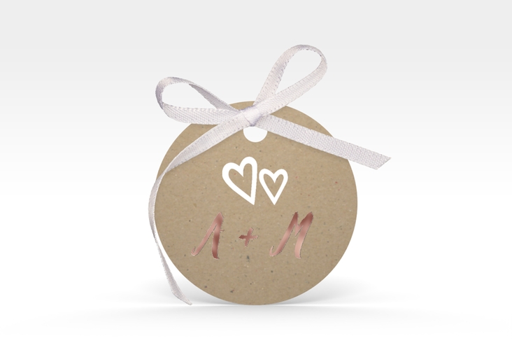 Geschenkanhänger Hochzeit Icons Geschenkanhänger, rund rosegold