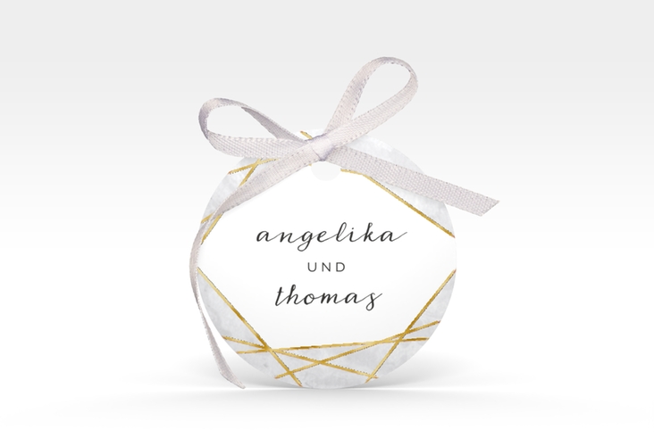 Geschenkanhänger Hochzeit Asymmetry Geschenkanhänger, rund gold