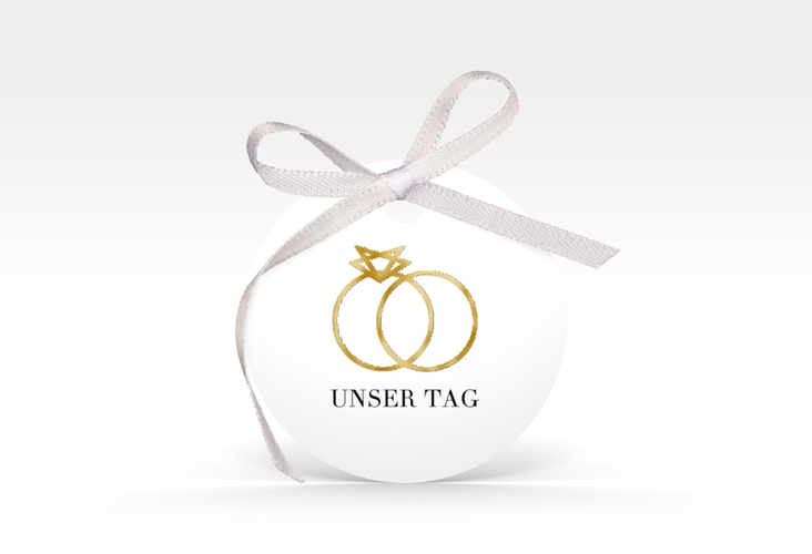 Geschenkanhänger Hochzeit Rings Geschenkanhänger, rund gold