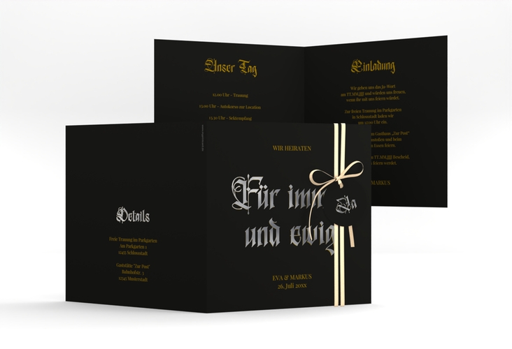 Hochzeitseinladung Wednesday quadr. Klappkarte silber