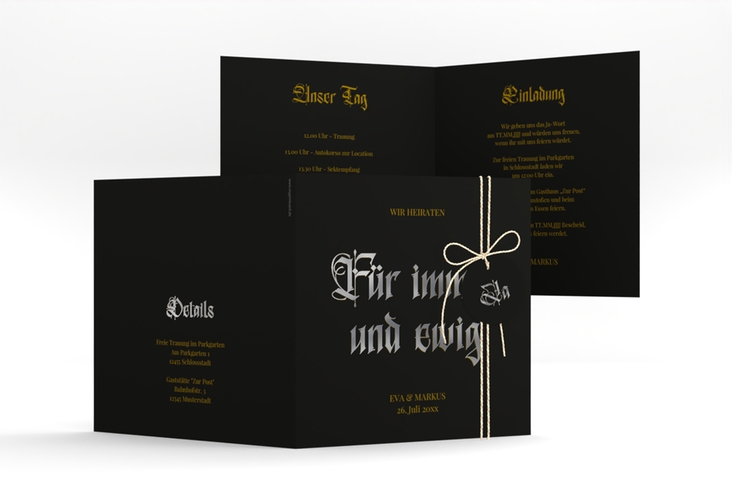 Hochzeitseinladung Wednesday quadr. Klappkarte silber