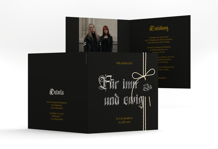 Hochzeitseinladung Wednesday quadr. Klappkarte silber