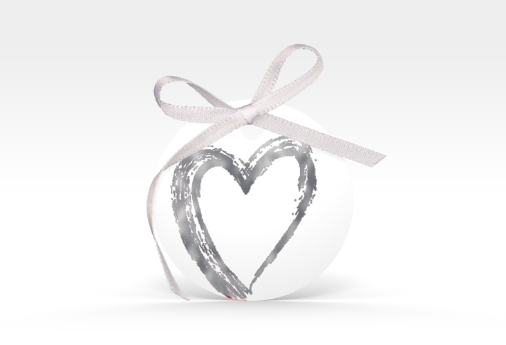 Geschenkanhänger Hochzeit Liebe Geschenkanhänger, rund rot silber