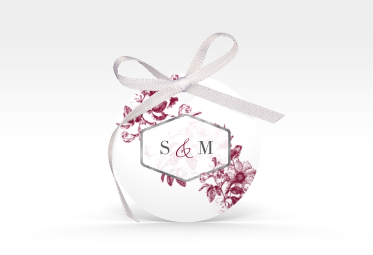 Geschenkanhänger Hochzeit Magnificent Geschenkanhänger, rund rot silber