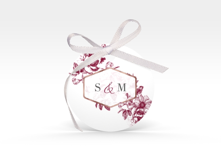 Geschenkanhänger Hochzeit Magnificent Geschenkanhänger, rund rot rosegold
