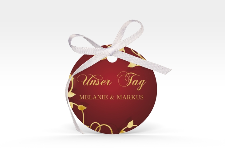 Geschenkanhänger Hochzeit Eternity Geschenkanhänger, rund rot gold