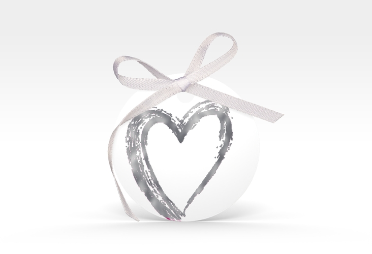 Geschenkanhänger Hochzeit Liebe Geschenkanhänger, rund pink silber