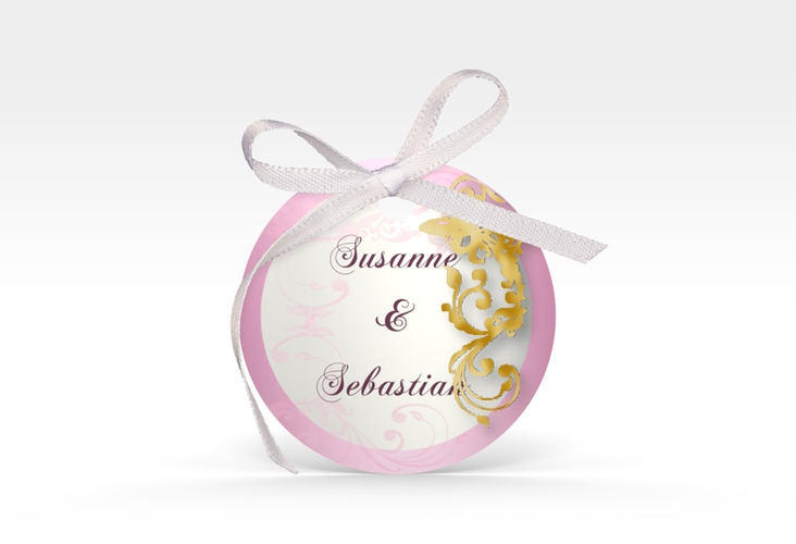 Geschenkanhänger Hochzeit Toulouse Geschenkanhänger, rund rosa gold