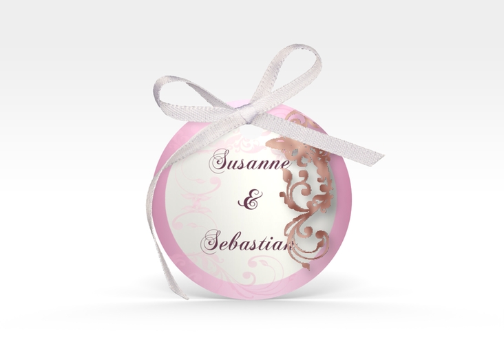 Geschenkanhänger Hochzeit Toulouse Geschenkanhänger, rund rosa rosegold
