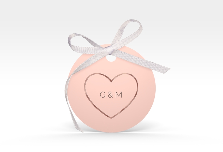 Geschenkanhänger Hochzeit Lebenstraum Geschenkanhänger, rund rosa rosegold