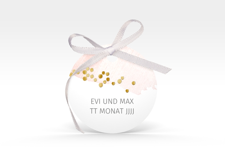 Geschenkanhänger Hochzeit Pastell Geschenkanhänger, rund rosa gold