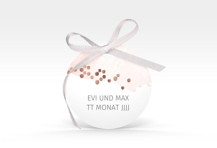Geschenkanhänger Hochzeit Pastell Geschenkanhänger, rund rosa rosegold