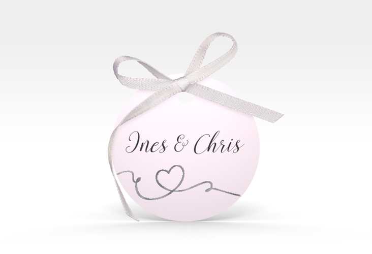 Geschenkanhänger Hochzeit Dolce Geschenkanhänger, rund rosa silber