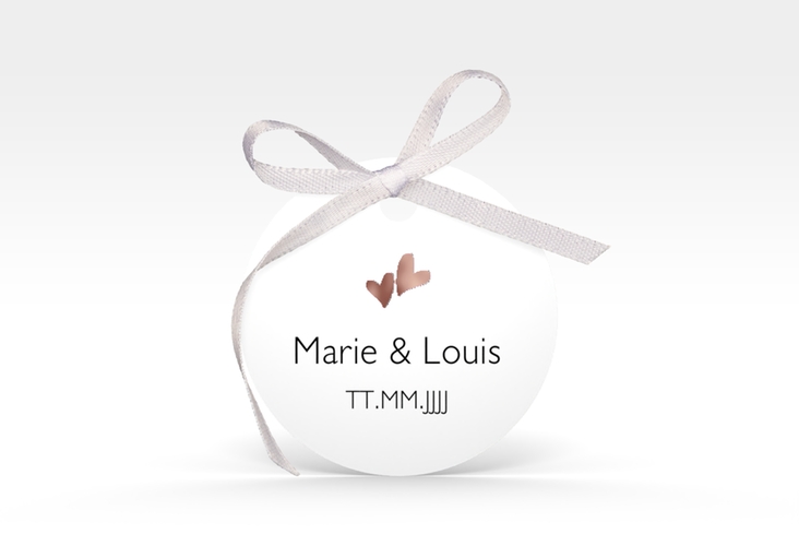Geschenkanhänger Hochzeit Twohearts Geschenkanhänger, rund pink rosegold