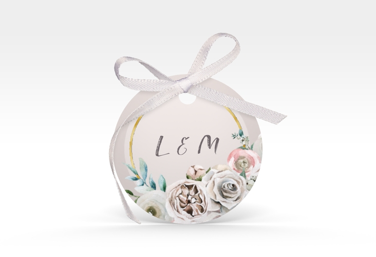 Geschenkanhänger Hochzeit Romance Geschenkanhänger, rund rosa gold