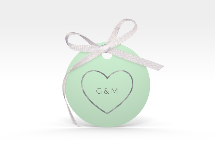 Geschenkanhänger Hochzeit Lebenstraum Geschenkanhänger, rund mint silber