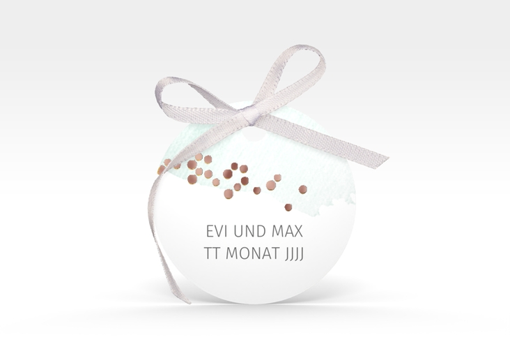 Geschenkanhänger Hochzeit Pastell Geschenkanhänger, rund mint rosegold