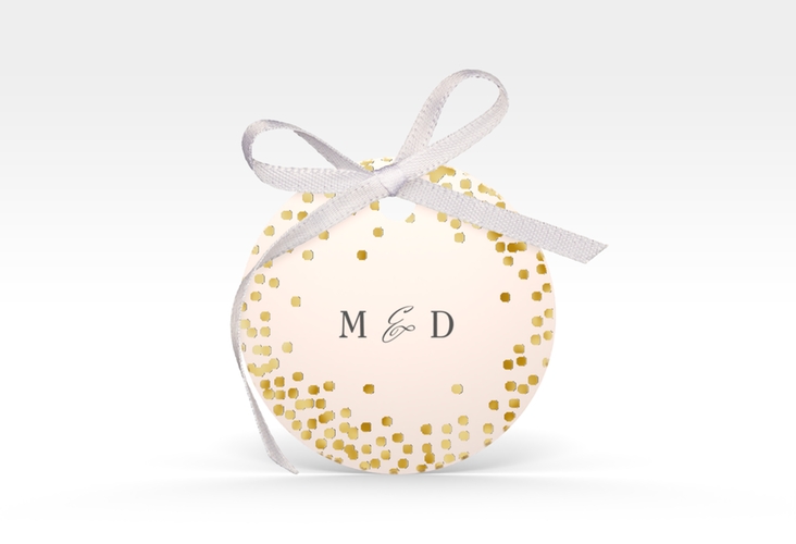 Geschenkanhänger Hochzeit Glitter Geschenkanhänger, rund rosa gold