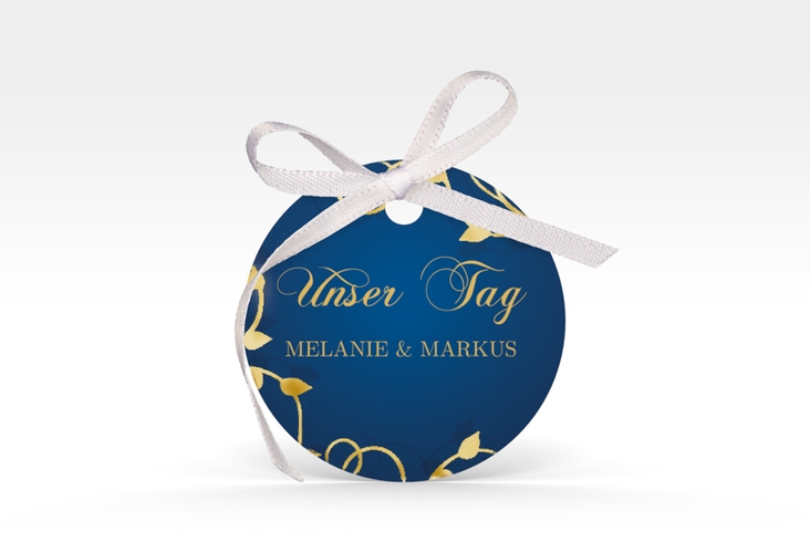 Geschenkanhänger Hochzeit Eternity Geschenkanhänger, rund blau gold
