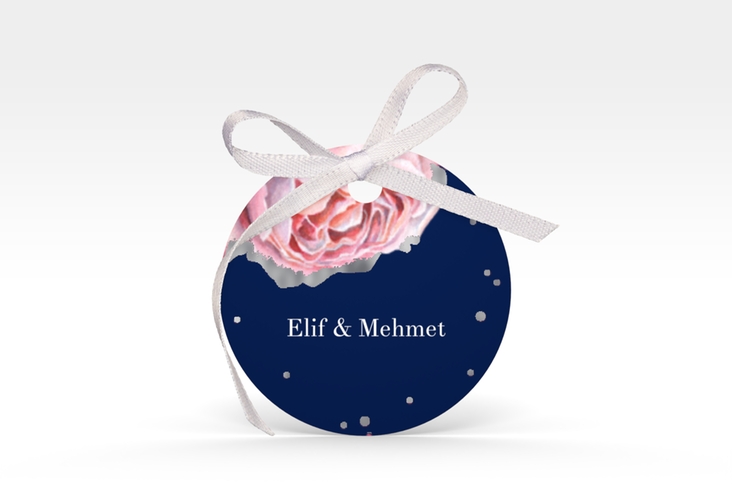 Geschenkanhänger Hochzeit Cherie Geschenkanhänger, rund rosa silber