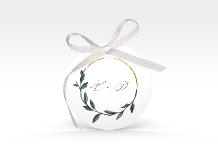 Geschenkanhänger Hochzeit Botanica Geschenkanhänger, rund weiss gold