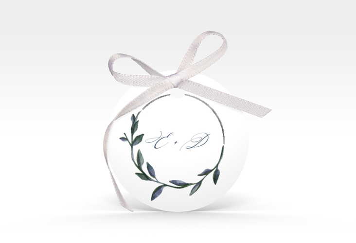 Geschenkanhänger Hochzeit Botanica Geschenkanhänger, rund weiss silber