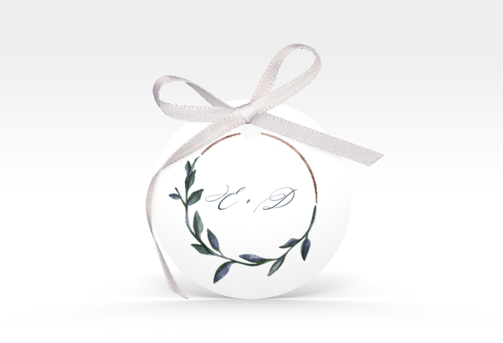 Geschenkanhänger Hochzeit Botanica Geschenkanhänger, rund weiss rosegold